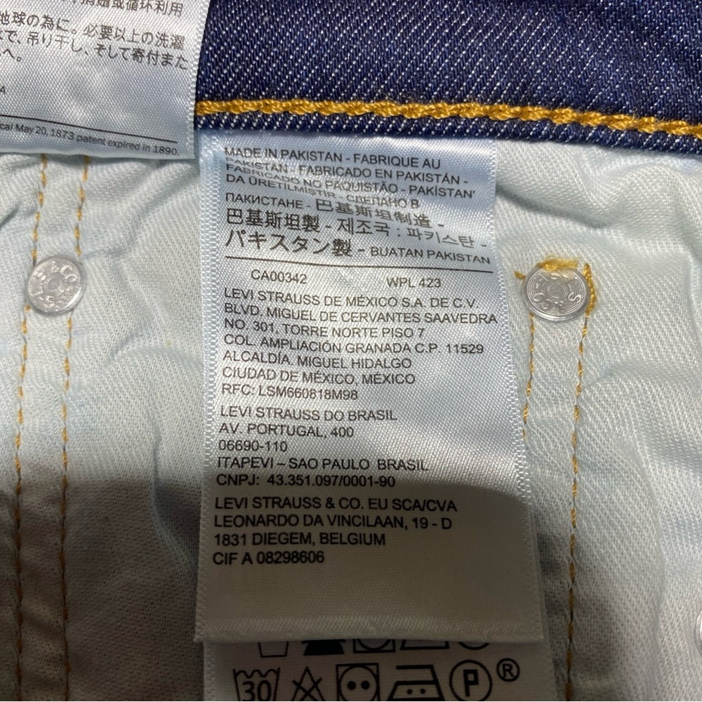 Levis 513 Jeans Mens Tag 32x32 Actual 34x31 Blue Dark Slim Straight Smart Casual - Picture 5 of 13